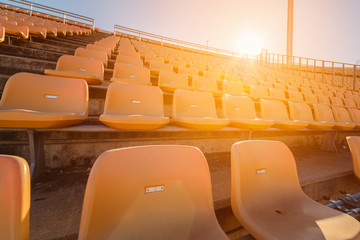 Empty seats at soccer stadium
