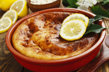 Casserole with curd and lemon