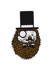 mr sir mr gentleman cylinder monokel glasses fly male baby comic cartoon sweet little cute hedgehog ball