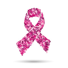 Breast cancer ribbon design for awareness support