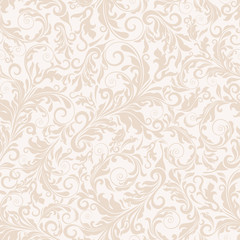 Seamless background of light beige color in the style of Damascus