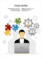 Flat design illustration concepts team work. Concepts for web banner and promotional material.