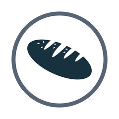 Long loaf bread simple icon on the background