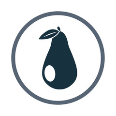 Pear fruit simple icon on the background