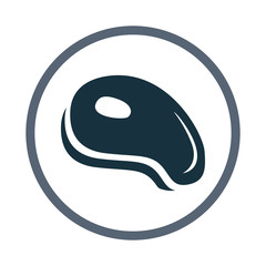 Steak slice simple icon on the background