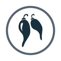 Pepper chili simple icon on the background