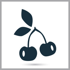 Cherries simple icon on the background