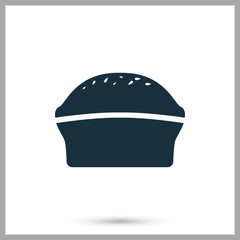 Bread loaf simple icon on the background