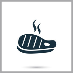 Barbecue steak simple icon on the background