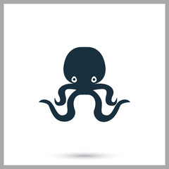 Octopus simple icon on the background