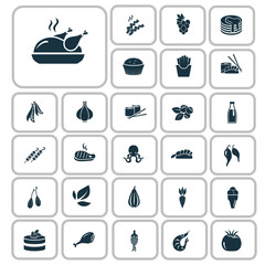 Set of twenty seven food icons