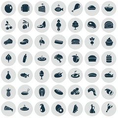 Set of fifty food icons
