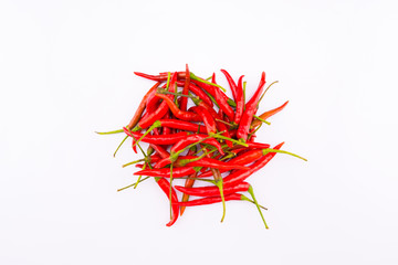 Red hot chili Group isolated on white background