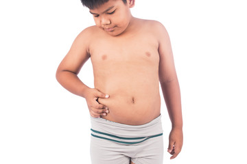 Cute little boy fat show belly