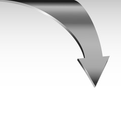 Silver metal arrow points down