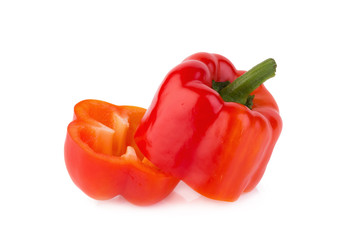 sweet red pepper on white background