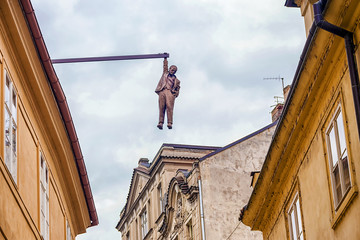 PRAGUE, CZECH REPUBLIC - MAY 19: a unique sculpture of Sigmund F