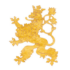 lion symbol of the Czech Republic on an isolated background
