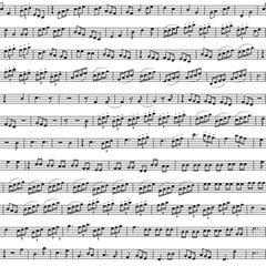 Obraz premium Abstract musical background. Chaotic collection of musical symbols, decorated according to the rules of musical notation. Physical diapason is not determined.