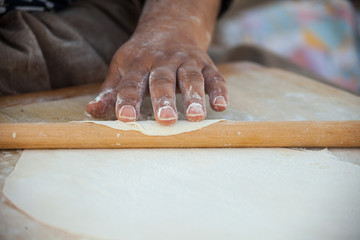 Open handmade dough