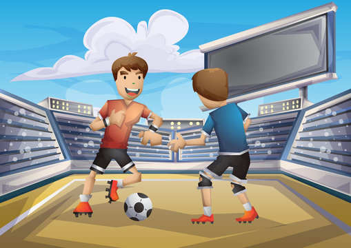 Cartoon vector soccer Olympic sport with separated layers for game and animation, game design asset