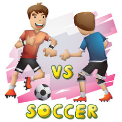 Cartoon vector soccer Olympic sport with separated layers for game and animation, game design asset