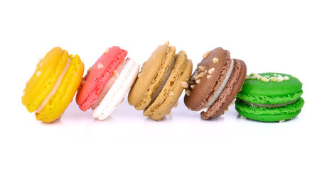 macaroons on white background