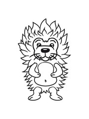 haired little sweet cute hedgehog comic cartoon