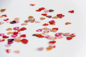 Valentines day background. small love hearts on white background