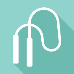 Skipping rope flat icon with long shadow