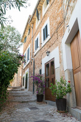 Obraz na płótnie Canvas Street view from Fornalutx Mallorca Spain