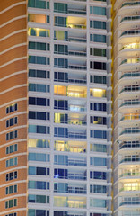 Fototapeta na wymiar Apartment building / Pattern of balconies of apartment building.