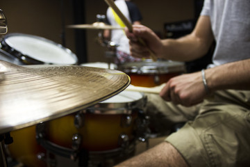 Fototapeta na wymiar Playing the drums