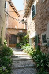 Fototapeta na wymiar Street view from Fornalutx Mallorca Spain