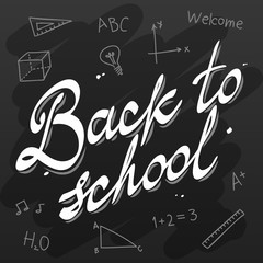 Back to School Vector Calligraphy Black Board