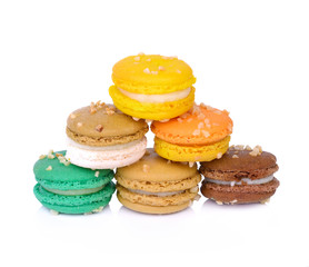 macaroons on white background