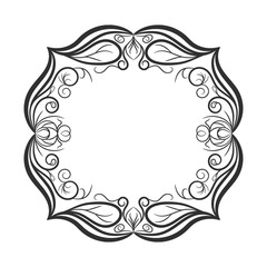 Vintage frame. Elegant luxury vintage calligraphy frame. Template for greeting card, invitation, diploma. Illustration in retro style