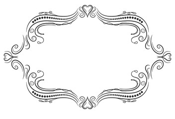 Vintage frame. Elegant luxury vintage calligraphy frame. Template for greeting card, invitation, diploma. Illustration in retro style