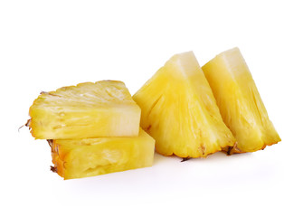 pineapple slices on white background