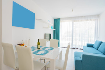 Interior of a living room in a guest house