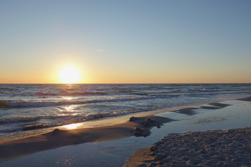 Sunset at the beach on Hiddensee island, Germany