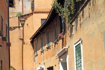 Fototapeta na wymiar Cityscape in Trastevere district Rome Italy