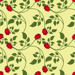 Seamless pattern with roses. Vector clip art.