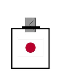 Drapeau du Japon dans une urne de vote