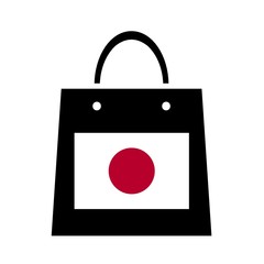 Drapeau du Japon sur un sac de shopping