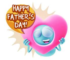 3d Rendering. Romantic Emoticon Character Face Expression saying