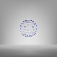 Polygonal Element. Sphere with Lines and Dots