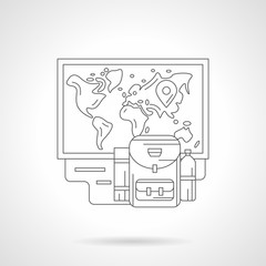 Trip planning detailed line vector illustration