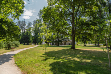 Park around renaissance castle Chateau Appony
