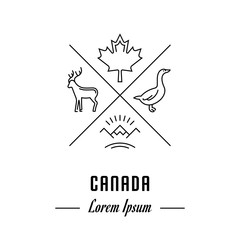 Vector Line Banner Canada
